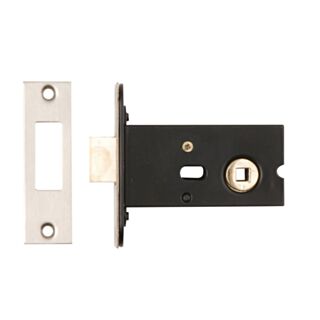 Bolt through Bathroom Dead Bolt 76mm Satin Stainless Steel