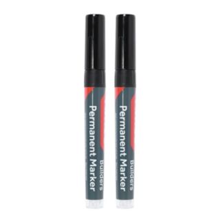 Builders Permanent Markers Chisel Tip Black Chisel Tip Pack of 2