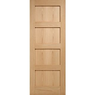 Shaker 4P Unfinished Oak Fire Doors 686x1981mm FD30