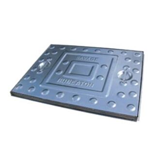600x450mm Pedestrian Pressed Galvanised Manhole Cover and Frame S/Top S/S Poly Frame