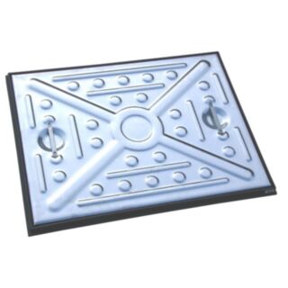 600x450mm 5 Tonne Pressed Galvanised Manhole Cover and Frame S/Top S/S Poly Frame