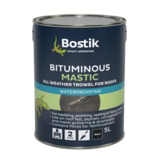 Bostik Allweather Trowel Applied Bitumen Mastic Black 5 Litre
