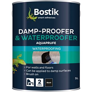 Bostik Aquaprufe Damp Proofer & Waterproofer (DPM) Black 5 Litre