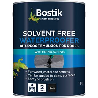 Bostik Bituproof Emulsion Solvent Free Waterproofer For Roofs 5 Litre 