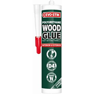 Evo-Stik Resin 'W'  5 Minute Polyurethane Waterproof Wood Adhesive D4 Clear 500ml