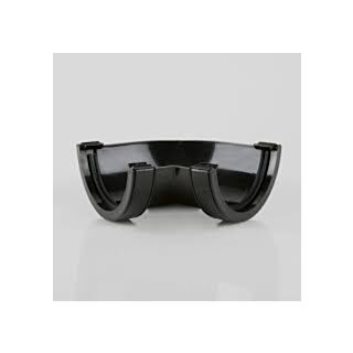 Half Round Rainwater Gutter 112mm 120deg Angle Black BM-BR48/120