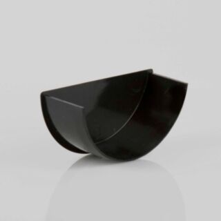 Half Round Rainwater Gutter 112mm Internal Stopend Black BM-BR46