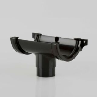 Half Round Rainwater Gutter 112mm Running Outlet Black BM-BR45