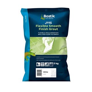 Bostik Professional J115 Smooth Finish Flexible Grout - Wall & Floor White 5Kg  (CG2WA)