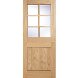 Cottage Glazed 6L Unfinished Oak Door 762x1981mm
