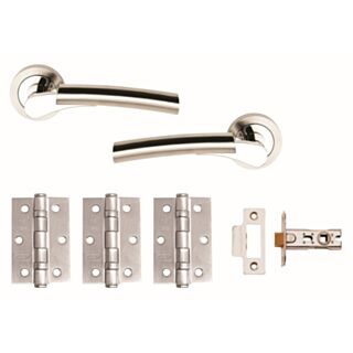 Ultimo Internal door pack Satin Nickel/Polished Chrome Plated
