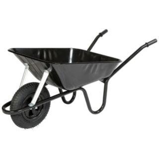 Walsall Wheelbarrow Contractors Builders Pneumatic Tyre Black 85ltr