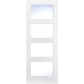 Shaker Glazed 4L Primed White Door 533x1981mm
