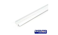 2.4m Plastic Soffit Vent Strip White 10,000mm2 airflow 1137W