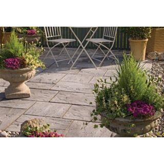 Bradstone Ashbourne Patio Kit Weathered Grey 9.72m2 