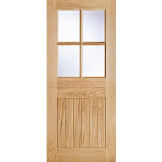 Cottage Stable Glazed 4L Unfinished Oak Door 762x1981mm